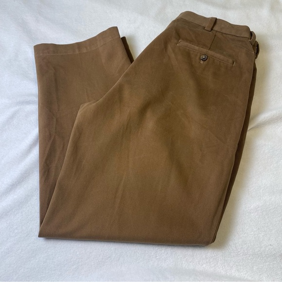 Brooks Brothers 346 Dark Camel Twill Pants W34/L30 - Picture 3 of 7